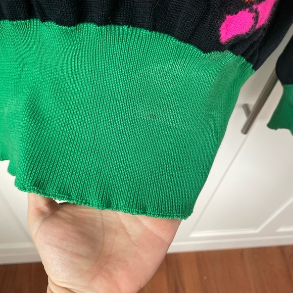 Rare Escada Vintage Vice Neon 90s Sweater Large - Picture 3 of 5